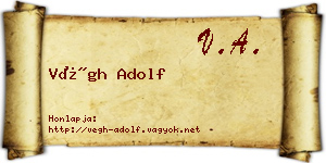 Végh Adolf névjegykártya