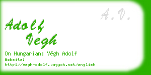 adolf vegh business card